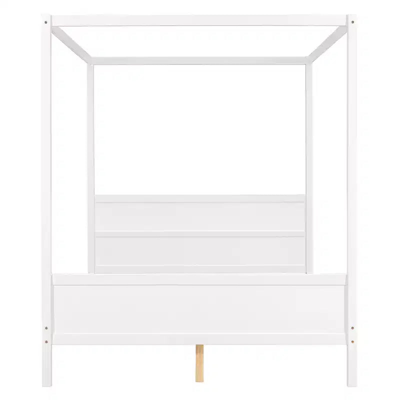 Lit à baldaquin Whisen Queen Size avec tête et pied de lit, rangement sous le lit et design adaptable à la décoration