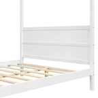 Lit à baldaquin Whisen Queen Size avec tête et pied de lit, rangement sous le lit et design adaptable à la décoration