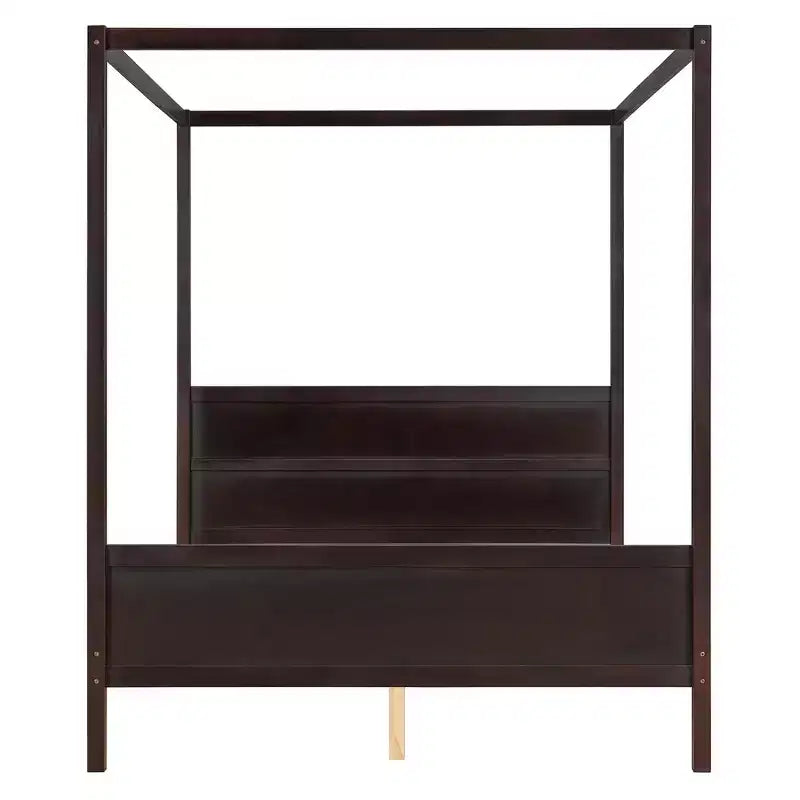 Lit à baldaquin Whisen Queen Size avec tête et pied de lit, rangement sous le lit et design adaptable à la décoration
