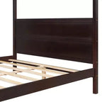 Lit à baldaquin Whisen Queen Size avec tête et pied de lit, rangement sous le lit et design adaptable à la décoration