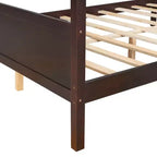 Lit à baldaquin Whisen Queen Size avec tête et pied de lit, rangement sous le lit et design adaptable à la décoration