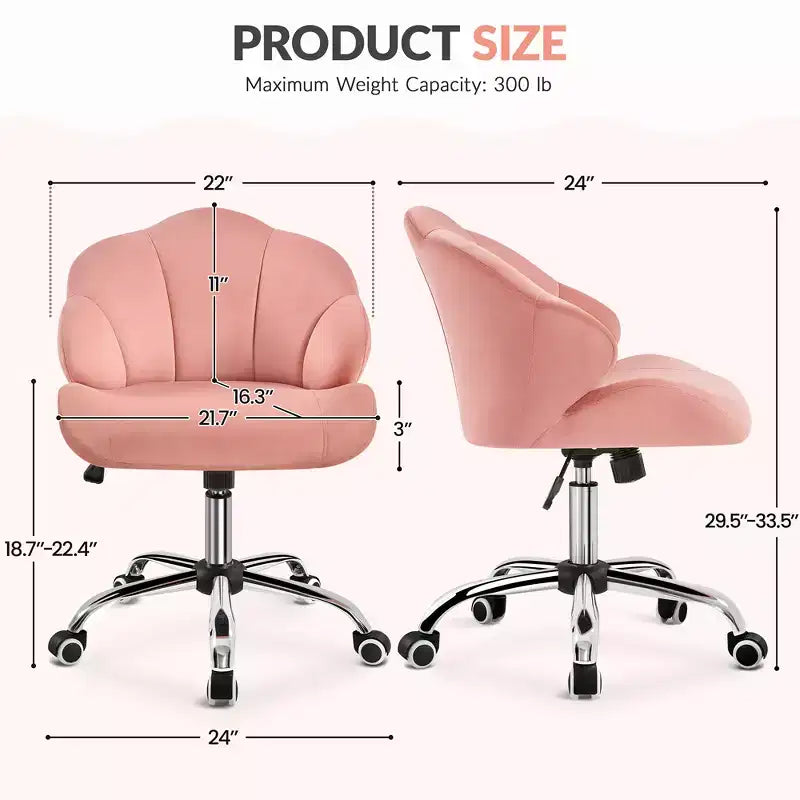 Yaheetech Lot de 2 chaises de bureau pivotantes rembourrées avec dossier capitonné en forme de coquille et hauteur d'assise réglable