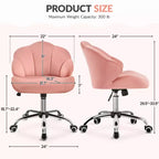 Yaheetech Lot de 2 chaises de bureau pivotantes rembourrées avec dossier capitonné en forme de coquille et hauteur d'assise réglable