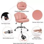 Yaheetech Lot de 2 chaises de bureau pivotantes rembourrées avec dossier capitonné en forme de coquille et hauteur d'assise réglable