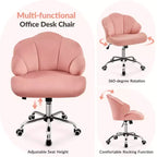 Yaheetech Lot de 2 chaises de bureau pivotantes rembourrées avec dossier capitonné en forme de coquille et hauteur d'assise réglable