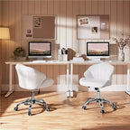 Yaheetech Lot de 2 chaises de bureau pivotantes rembourrées avec dossier capitonné en forme de coquille et hauteur d'assise réglable