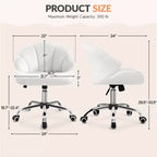 Yaheetech Lot de 2 chaises de bureau pivotantes rembourrées avec dossier capitonné en forme de coquille et hauteur d'assise réglable