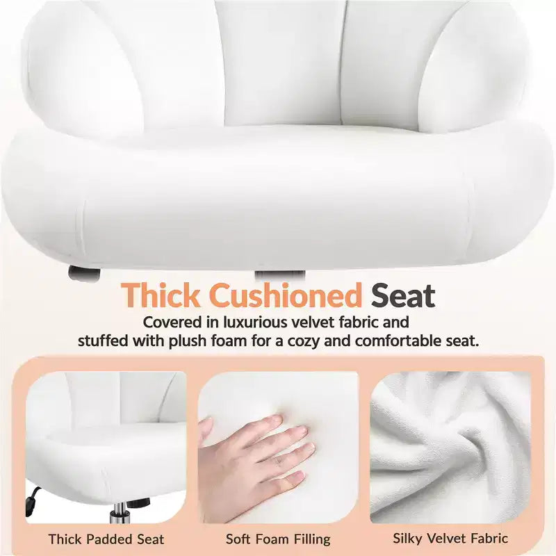 Yaheetech Lot de 2 chaises de bureau pivotantes rembourrées avec dossier capitonné en forme de coquille et hauteur d'assise réglable