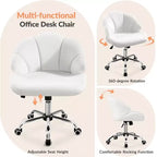 Yaheetech Lot de 2 chaises de bureau pivotantes rembourrées avec dossier capitonné en forme de coquille et hauteur d'assise réglable