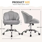 Yaheetech Lot de 2 chaises de bureau pivotantes rembourrées avec dossier capitonné en forme de coquille et hauteur d'assise réglable