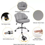 Yaheetech Lot de 2 chaises de bureau pivotantes rembourrées avec dossier capitonné en forme de coquille et hauteur d'assise réglable