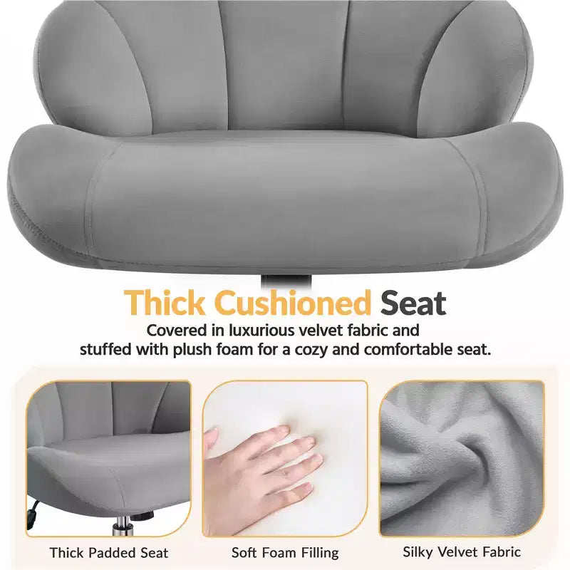 Yaheetech Lot de 2 chaises de bureau pivotantes rembourrées avec dossier capitonné en forme de coquille et hauteur d'assise réglable