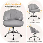 Yaheetech Lot de 2 chaises de bureau pivotantes rembourrées avec dossier capitonné en forme de coquille et hauteur d'assise réglable