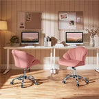 Yaheetech Lot de 2 chaises de bureau pivotantes rembourrées avec dossier capitonné en forme de coquille et hauteur d'assise réglable