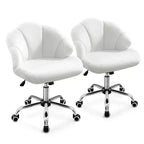 Yaheetech Lot de 2 chaises de bureau pivotantes rembourrées avec dossier capitonné en forme de coquille et hauteur d'assise réglable
