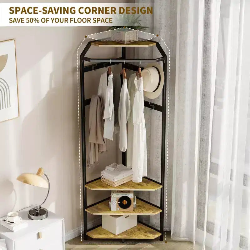 Porte-manteau d'angle avec banc à chaussures, meuble d'entrée avec 12 patères doubles, organisateur de rangement autoportant pour la maison, le bureau, la chambre et le vestiaire.