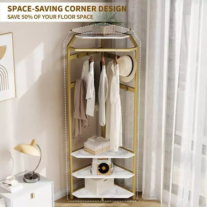Porte-manteau d'angle avec banc à chaussures, meuble d'entrée avec 12 patères doubles, organisateur de rangement autoportant pour la maison, le bureau, la chambre et le vestiaire.