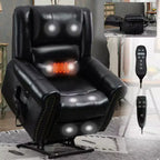 Fauteuil inclinable releveur électrique CLIHOME, avec massage chauffant, double moteur, inclinaison infinie, en cuir véritable, mécanisme de mouvement robuste avec ports USB