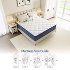 Matelas Hybride Swedrea Fermeté Moyenne Refroidissant en Mousse à Mémoire de Forme Livré en Boîte Noir