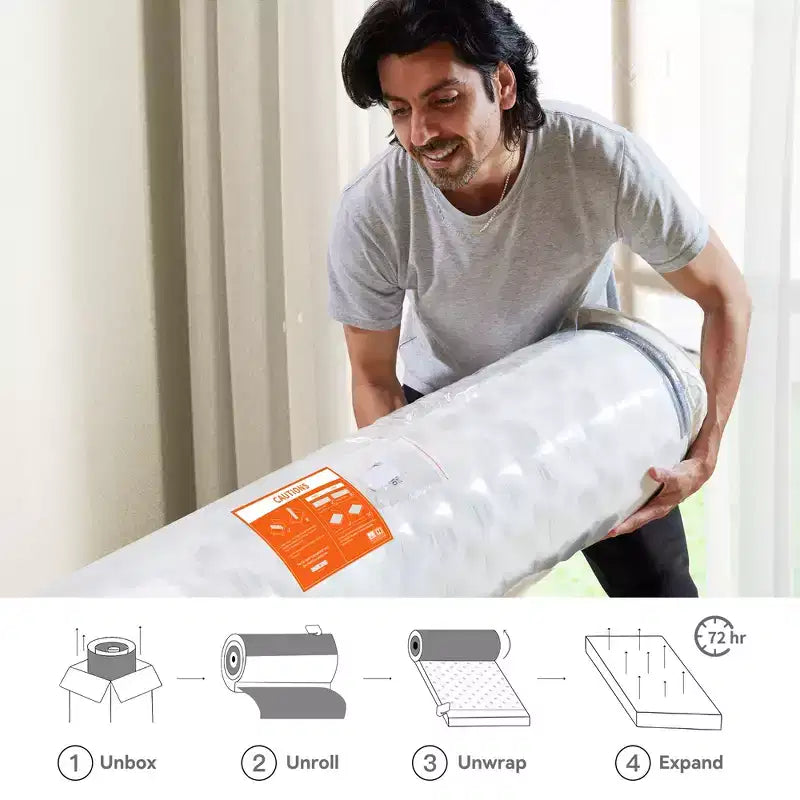 Matelas Hybride Swedrea Fermeté Moyenne Refroidissant en Mousse à Mémoire de Forme Livré en Boîte Noir