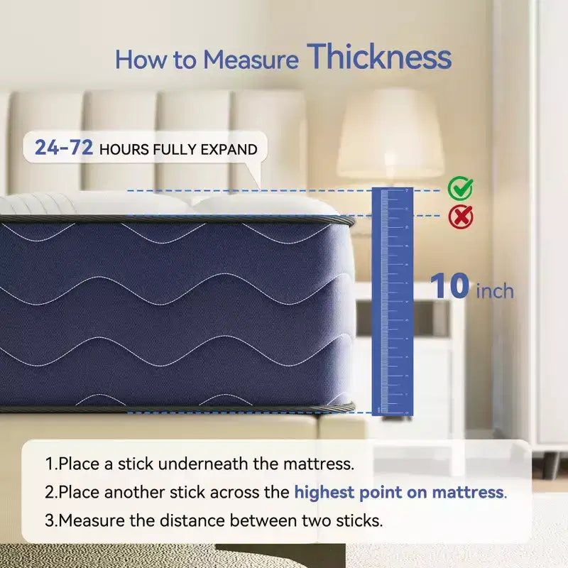 Matelas Hybride Swedrea Fermeté Moyenne Refroidissant en Mousse à Mémoire de Forme Livré en Boîte Noir