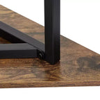 Étagère d'angle VECELO, étagères triangulaires, table d'appoint avec cadre en métal pour salon, petits espaces, marron/gris