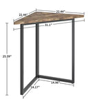 Étagère d'angle VECELO, étagères triangulaires, table d'appoint avec cadre en métal pour salon, petits espaces, marron/gris