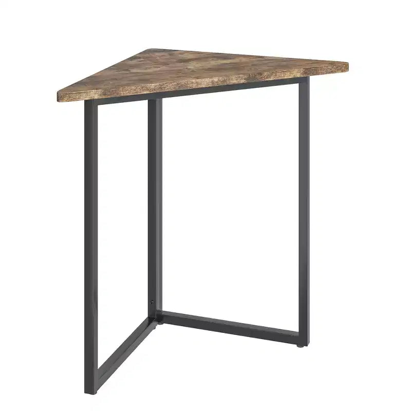 Étagère d'angle VECELO, étagères triangulaires, table d'appoint avec cadre en métal pour salon, petits espaces, marron/gris