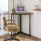 Étagère d'angle VECELO, étagères triangulaires, table d'appoint avec cadre en métal pour salon, petits espaces, marron/gris