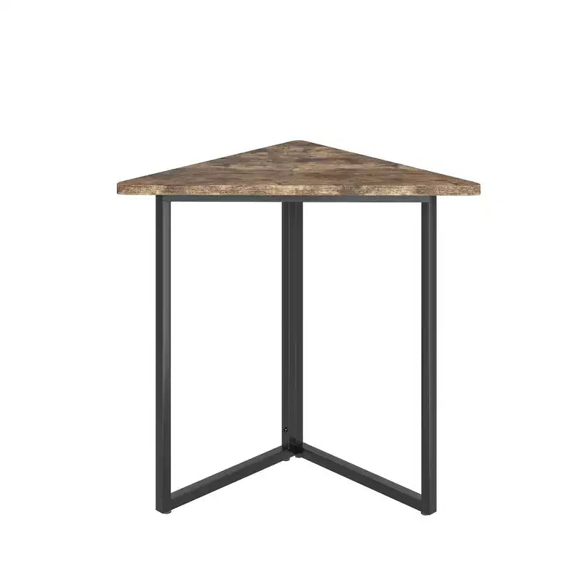 Étagère d'angle VECELO, étagères triangulaires, table d'appoint avec cadre en métal pour salon, petits espaces, marron/gris