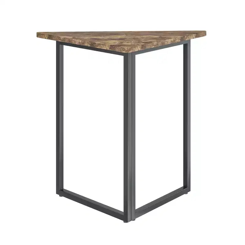 Étagère d'angle VECELO, étagères triangulaires, table d'appoint avec cadre en métal pour salon, petits espaces, marron/gris