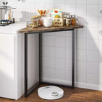 Étagère d'angle VECELO, étagères triangulaires, table d'appoint avec cadre en métal pour salon, petits espaces, marron/gris