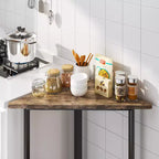 Étagère d'angle VECELO, étagères triangulaires, table d'appoint avec cadre en métal pour salon, petits espaces, marron/gris