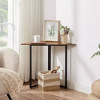 Étagère d'angle VECELO, étagères triangulaires, table d'appoint avec cadre en métal pour salon, petits espaces, marron/gris