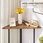 Étagère d'angle VECELO, étagères triangulaires, table d'appoint avec cadre en métal pour salon, petits espaces, marron/gris