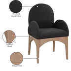 Meridian Furniture, Chaise de salle à manger Waldorf en tissu bouclé