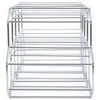 Nat & Jules Casier à Vin de Table en Métal de Fer Argenté Nid d'Abeille - Contient 9 Bouteilles