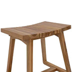 Sunnydaze Banc de douche en bois de teck massif 19 po au design incurvé ergonomique