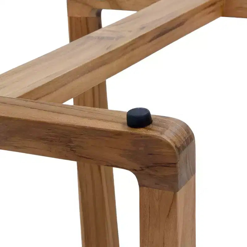 Sunnydaze Banc de douche en bois de teck massif 19 po au design incurvé ergonomique