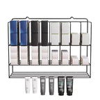 Organisateur de teinture capillaire, présentoir mural en métal à 2 niveaux pour tubes de teinture capillaire, argent