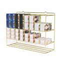 Organisateur de teinture capillaire, présentoir mural en métal à 2 niveaux pour tubes de teinture capillaire, argent