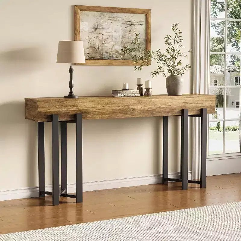Lantine 63 Console Table pour Entrée, Table Industrielle Derrière Canapé, Table de Canapé Minimaliste pour Salon, Couloir