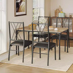 Ensemble table et 4-6 chaises de salle à manger – Table de cuisine avec banc rembourré, compact pour petits espaces, couleur bois clair