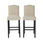 Tabourets de bar rembourrés Christopher Knight Home Leona avec garniture cloutée et dossier arqué (lot de 2)