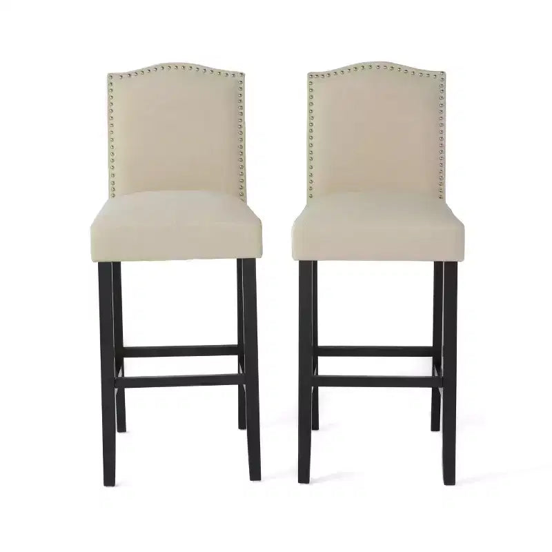 Tabourets de bar rembourrés Christopher Knight Home Leona avec garniture cloutée et dossier arqué (lot de 2)