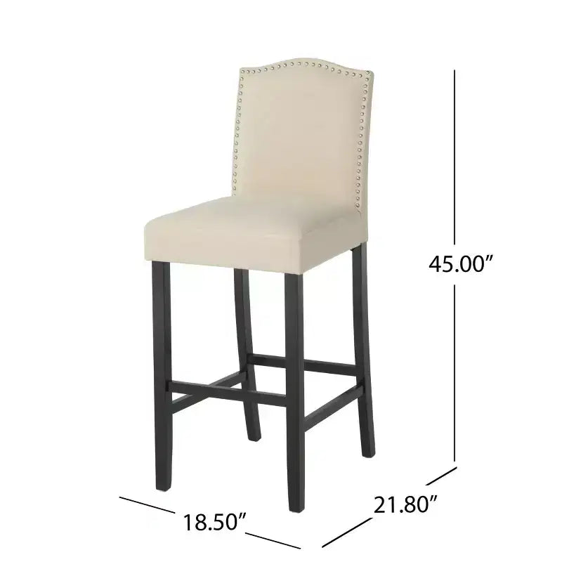 Tabourets de bar rembourrés Christopher Knight Home Leona avec garniture cloutée et dossier arqué (lot de 2)