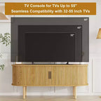 Meuble TV, console TV moderne avec compartiment de rangement et porte coulissante, centre de divertissement de jeu avec armoire pour salon, chambre à coucher