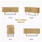 Meuble TV, console TV moderne avec compartiment de rangement et porte coulissante, centre de divertissement de jeu avec armoire pour salon, chambre à coucher