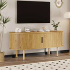 Meuble TV, console TV moderne avec compartiment de rangement et porte coulissante, centre de divertissement de jeu avec armoire pour salon, chambre à coucher