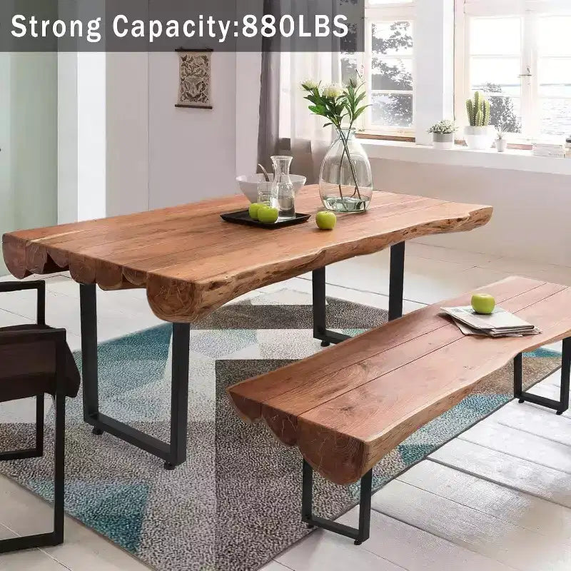 Pieds de table en métal noir, lot de 2, style industriel pour tables à manger, tables basses, support durable et moderne pour la maison et le bureau